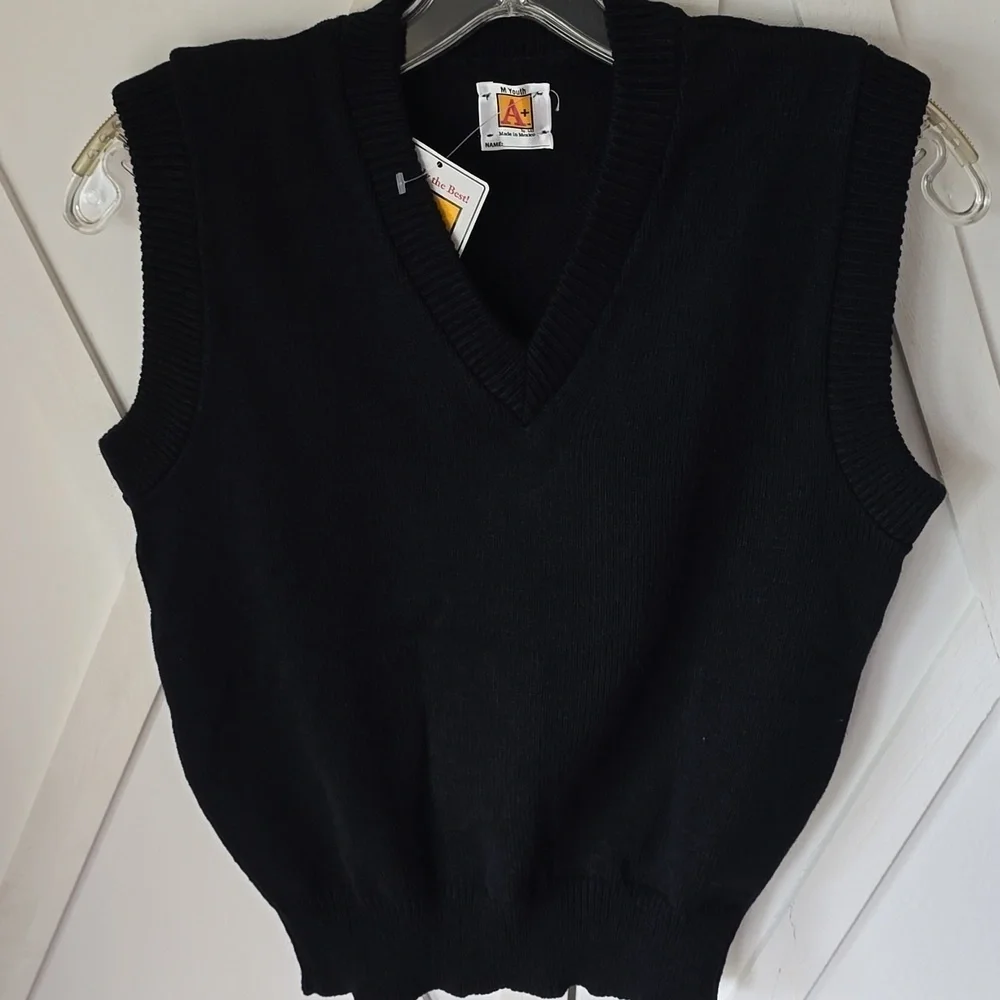 Schools Apparel - Boys Dark Navy Pants and V-Neck Sleeveless Sweater Vest (SET)